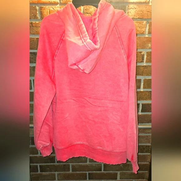 ACID WASH FLEECE HOODIE WITH POCKETS - Picture 3 of 5